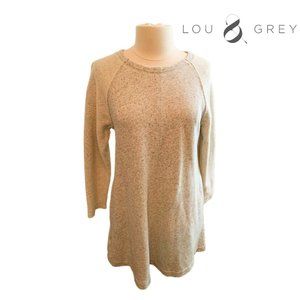 LN Lou & Grey Cream Knit Long Sleeve Sweater Dress Women's Small, Pockets